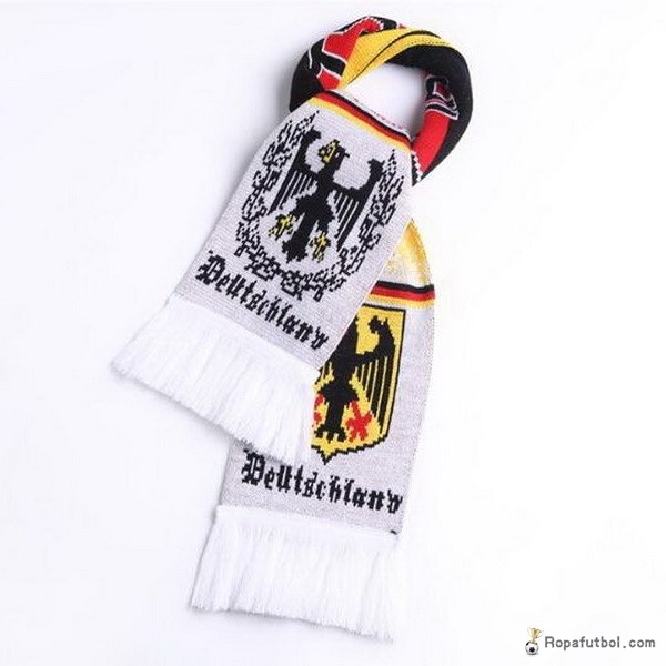 Bufanda Futbol Alemania Tejidas Blanco Gris